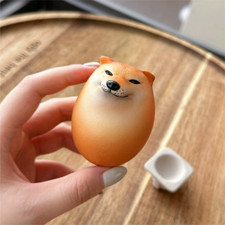 Creative Shiba Inu Realistic Egg Shape Resin Desk Decor, Desk Ornament