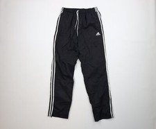 Vintage Adidas Mens Medium Distressed Spell Out Striped Lined Windbreaker Pants