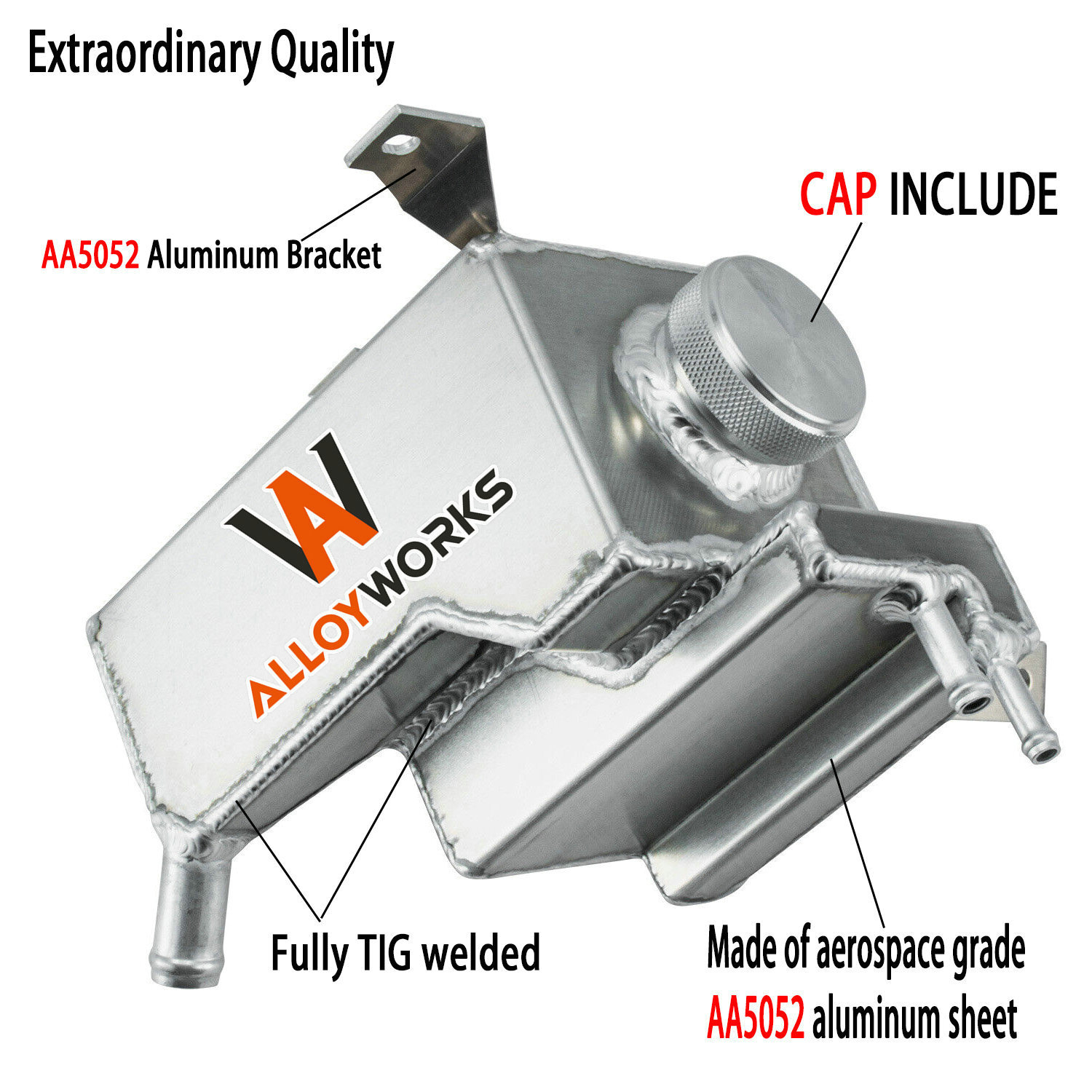 Aluminum Radiator Reservoir Coolant Expansion Tank for 00-06 Ford Lincoln Front