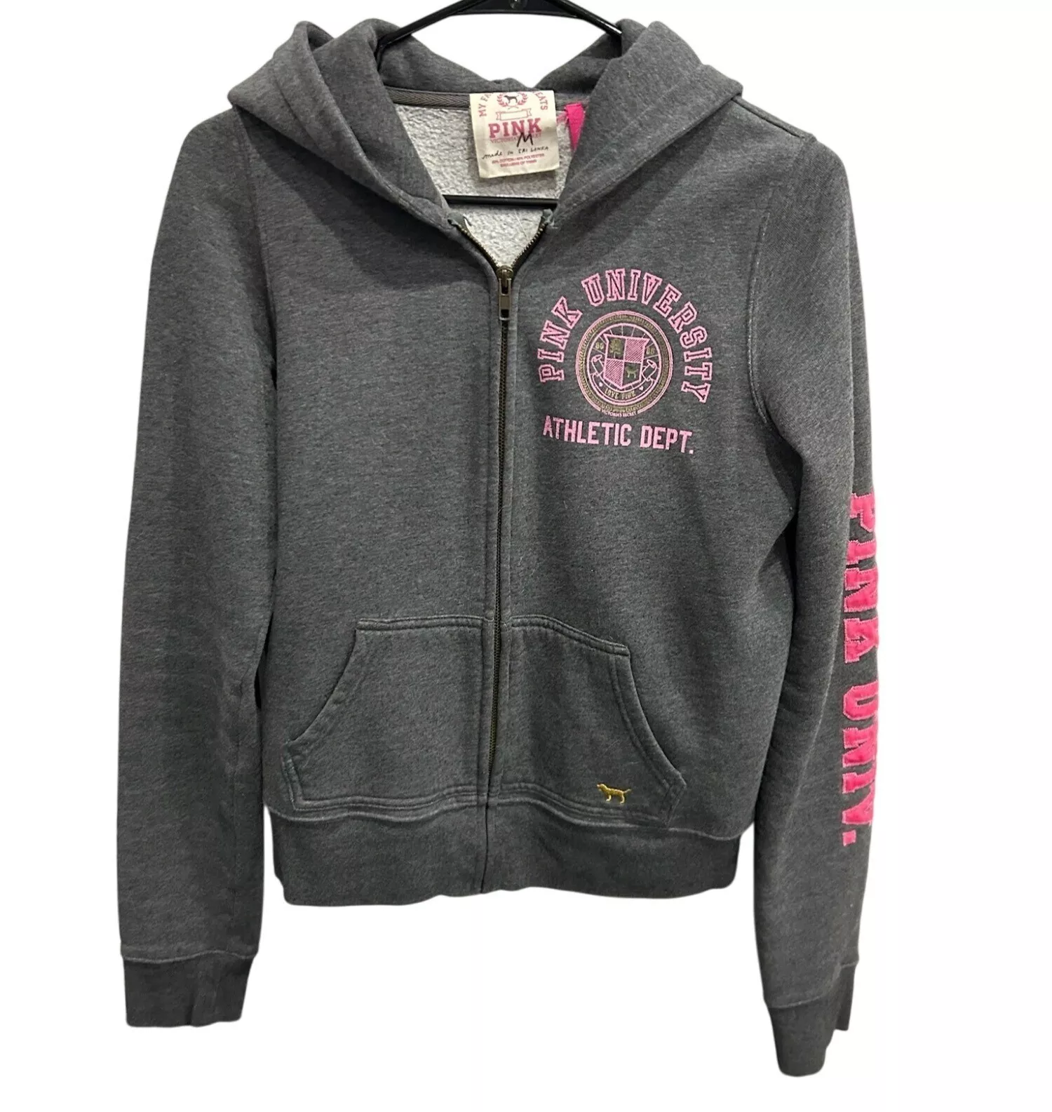victoria-secret-vs pink logo zip closure hoodie