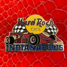INDIANAPOLIS USA🎸Hard Rock CAFE®HRC PIN🎸1999 Red Race Car☑️Checkered Flags🎗