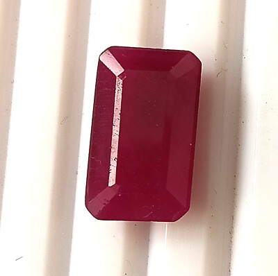 Unheated Ruby Genuine Ruby Natural Ruby Faceted Rectangle Cut Gemstone 8.15 CTS