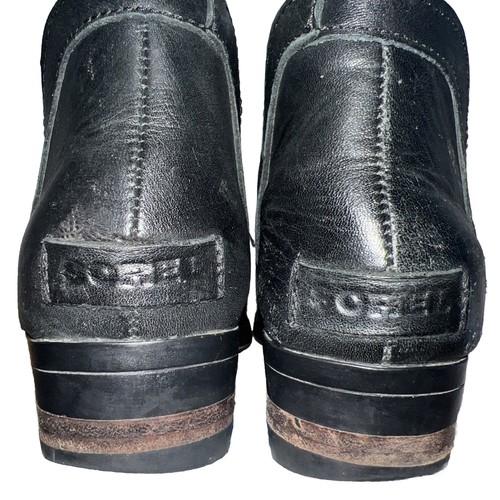 Sorel Womens 7.5 ‘Lolla’ Ankle Boots Leather Cut Out Sides 1.5" Heels Lug Sole - Picture 6 of 9