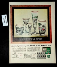 1949 Currier & Ives Libbey Glass Hostess Sets  Print Ad 43647
