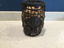 Metal Rustic Wine Barrel Cork Cage Cork Holder. Corks for display only.