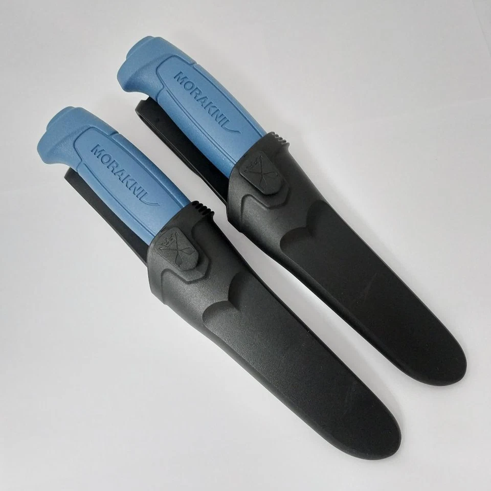 Lote de 2 piezas Mora Morakniv Basic 546 acero inoxidable azul supervivencia cuchillo hoja fija 01504 Foto 2 de 4