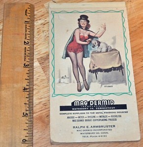 VTG Calendar Notebook Mac Dermid Waterbury CT Business Advertising Pinup 1966-67