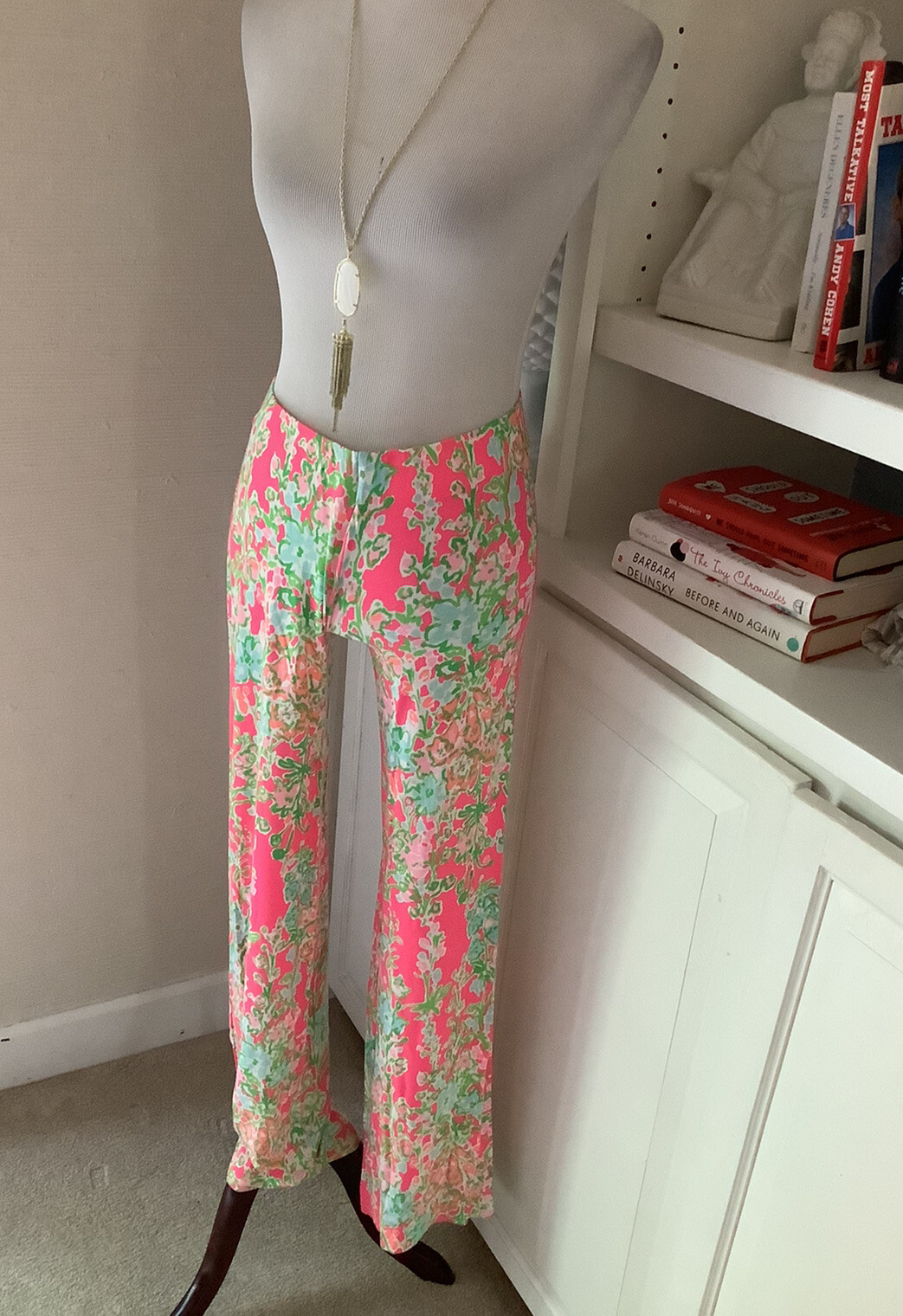 Lilly Pulitzer May Palazzo Pants, Size XS, Pink Floral, Cotton Blend eBay