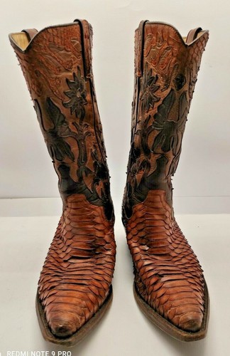 Stivali tipo texani cowboy Tony Mora in pelle e pitone - 2171 - Mis 38 Uk 5  | eBay