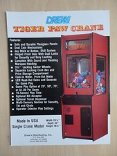 Tiger Paw Crane Flyer Claw Arcade Original Magazine Pull Out Ad