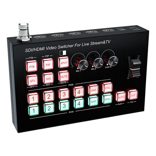 Commutateur vidéo HDMI SDI pour multi caméra streaming en direct enregistrement vidéo mixeur audio - Photo 4/12