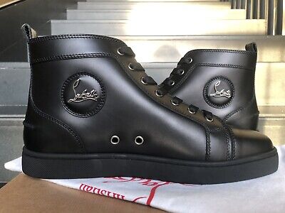 NEW Christian Louboutin Louis Flat Black Leather Mens Shoe Top Sneaker Size  40,5 | eBay