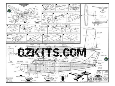 RC Airplane Laser Cut Short Kit Top Flite Cessna 172 Single Chanel RC 30 in WS
