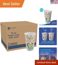 500 Count Dixie PerfecTouch 16 oz Paper Coffee Cups - Space-Saving Comfortable