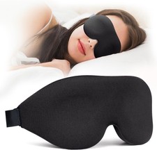 NEWVANGA Sleep Mask for Back and Side Sleeper, Block Out Light, Luxury Black