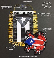 Puerto Rico Flags for Car - Quality Made Sticks to - Boricua Coqui
