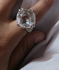 Rare Swarovski Diamond Ring Size 52 Rhodium Plated with Original Box