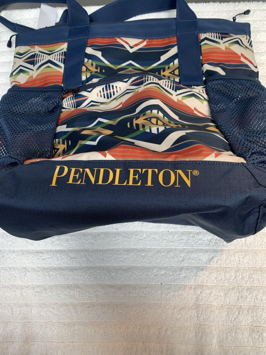 Pendleton Navy Aztec Geometric Tote Bag or Backpack Zip  display picture 2