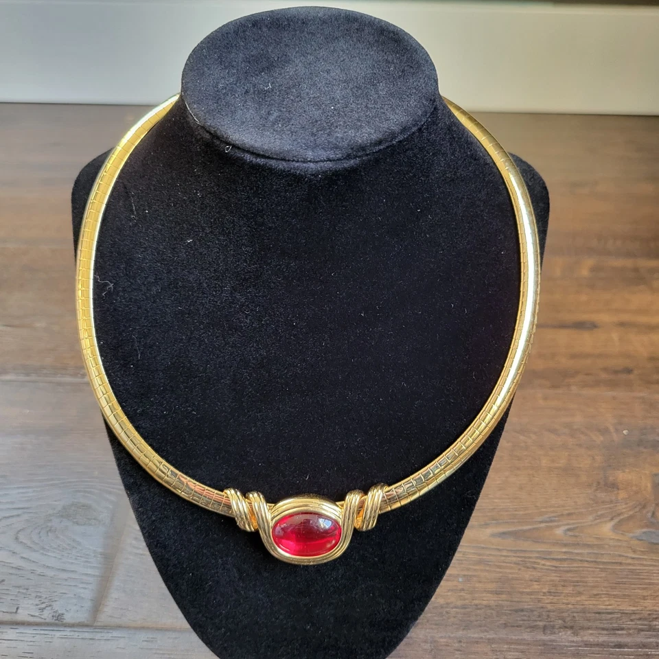 Collar Cabujón Intercambiable Vintage Joan Rivers Oro Omega 10 Colores Foto 2 de 4