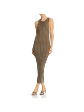 REMAIN Womens Green Fitted Sleeveless Jewel Neck Midi Party Body Con Dress XS