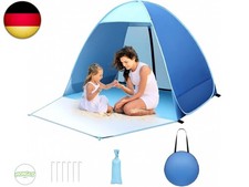 Pop up Strandmuschel, 2-3 Personen Familie Zelt UV Schutz UPF 50+ Strandzelt