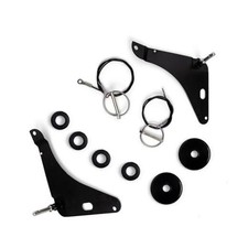 Hood Pin Kit for 2008-2016 Dodge Challenger, Black Steel Mounting Brackets