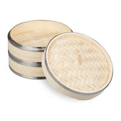Bambus dampfgarer Dim Sum Steamer 2 Etagen natur Bambus Dämpfer leicht 25,5 cm