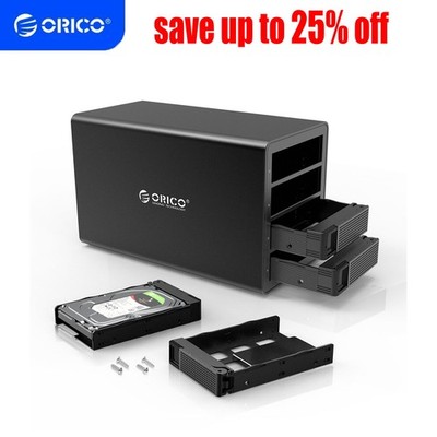 ORICO 10Gbps 4/5 Bay Hard Drive Enclosure Daisy Chain USB3.1 Type-C 2.5''/3.5''HDD
