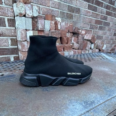Balenciaga Men's Black Slip-On High Top Sock Sneakers Athletic Casual