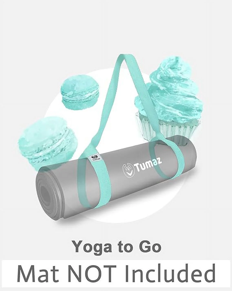 Adjustable Turquoise Yoga Mat Holder - Strap Only (Mat Not Included)