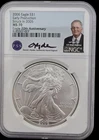 2006 Silver Eagle Struck In 2005 NGC MS-70 Early Production Signed Ryder POP 47