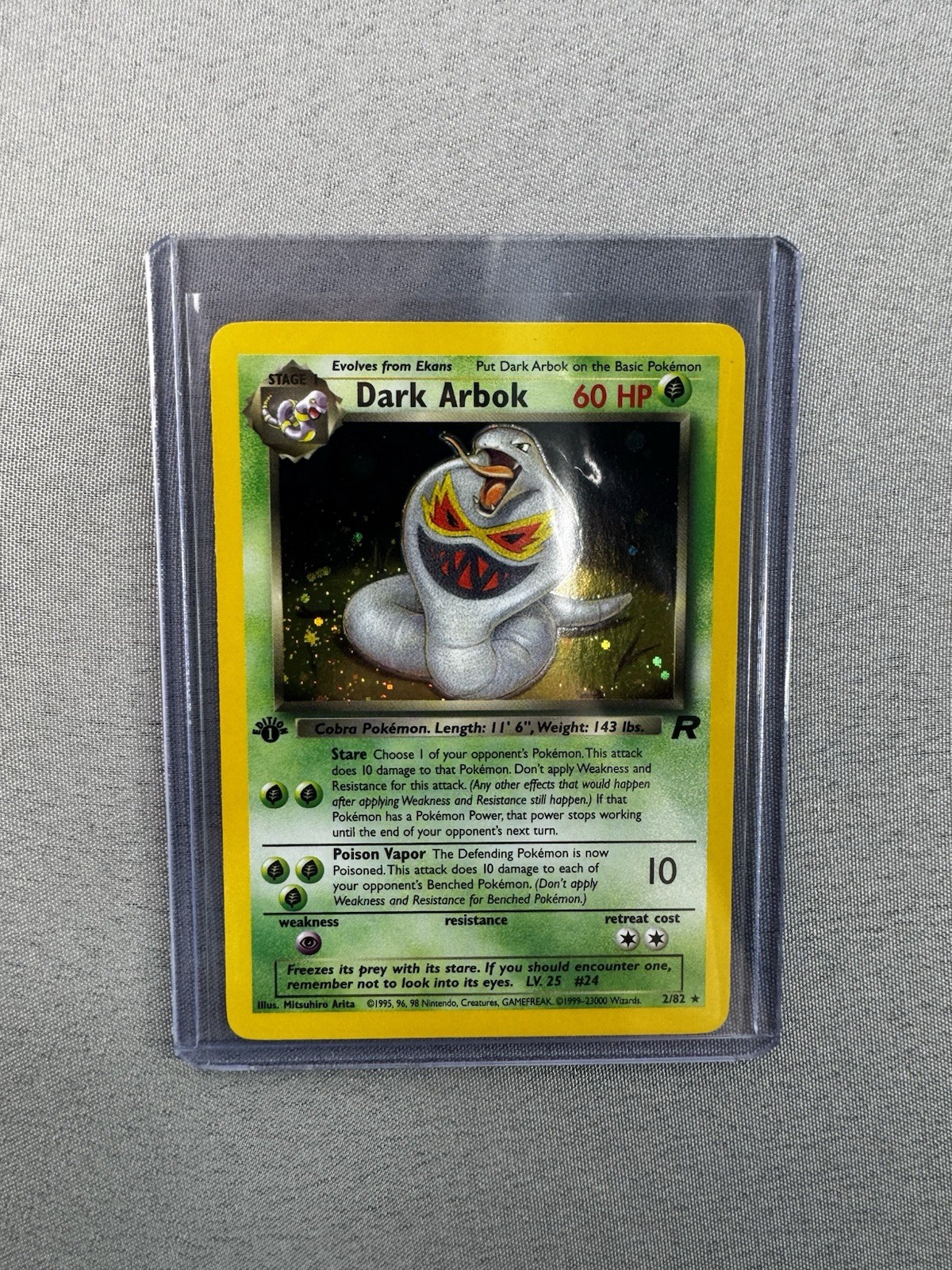 Pokémon TCG Dark Arbok Team Rocket 1st Edition Holo Rare 2/82 NM-MINT