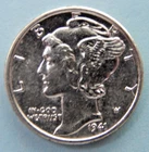 1941-P Mercury Dime Full Bands - Lustrous - BU GEM - High MS Grade