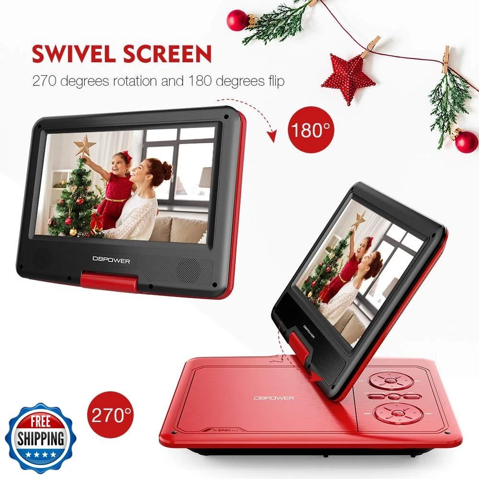 DBPOWER 11.5" Portable DVD Player, 5-Hour Built-in Rechargeable Battery, 9" S - Image 4 of 4