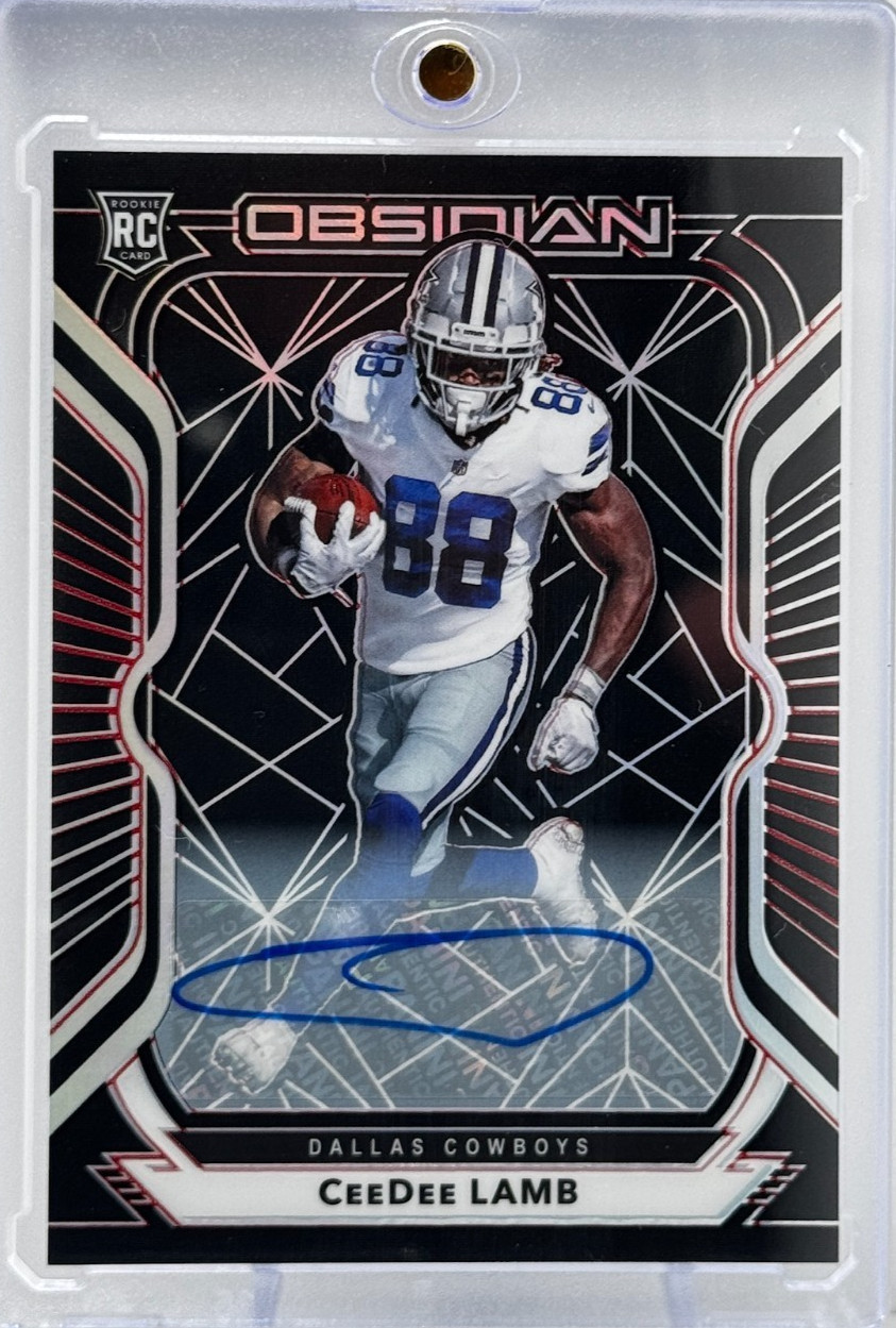 CEEDEE LAMB - 2020 Obsidian Electric Etch RED /10 ROOKIE AUTO! VERY RARE! SSP!