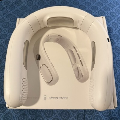 Cold Compress Neck Fan N90 LED Display USB Rechargeable Multi-Speed White