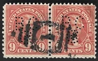 Scott#641 9c JEFFERSON Horizontal Pair with 1932TEX. CDS & Duplex Cancels (C-8)