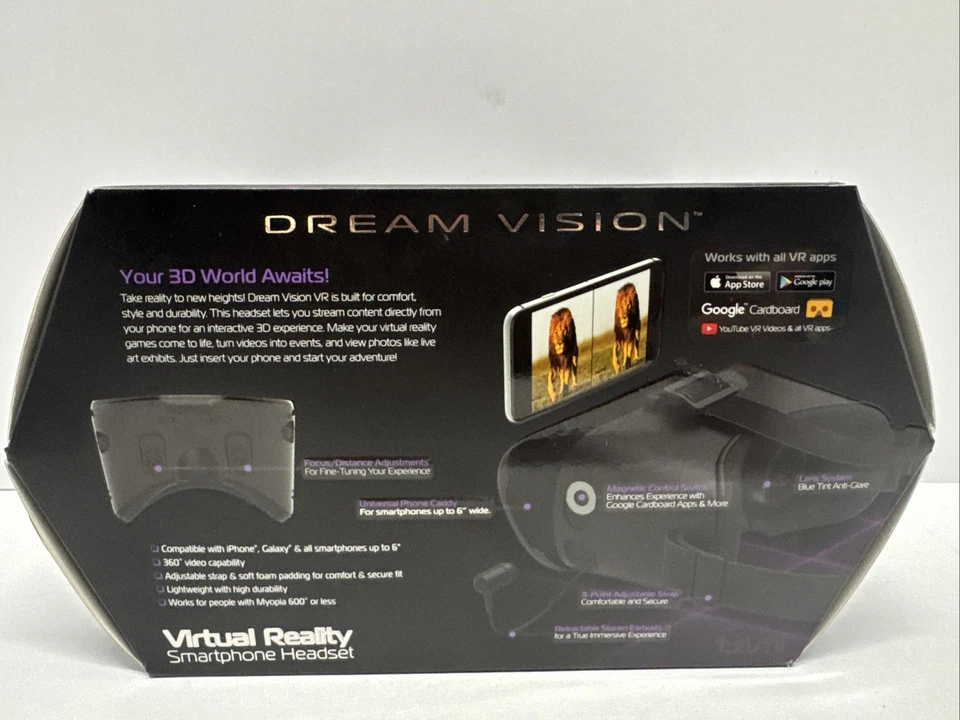 Juego de cabezales de realidad virtual para teléfono inteligente TZUMI con todas las aplicaciones de realidad virtual nueva caja abierta FUNCIONA Foto 3 de 4