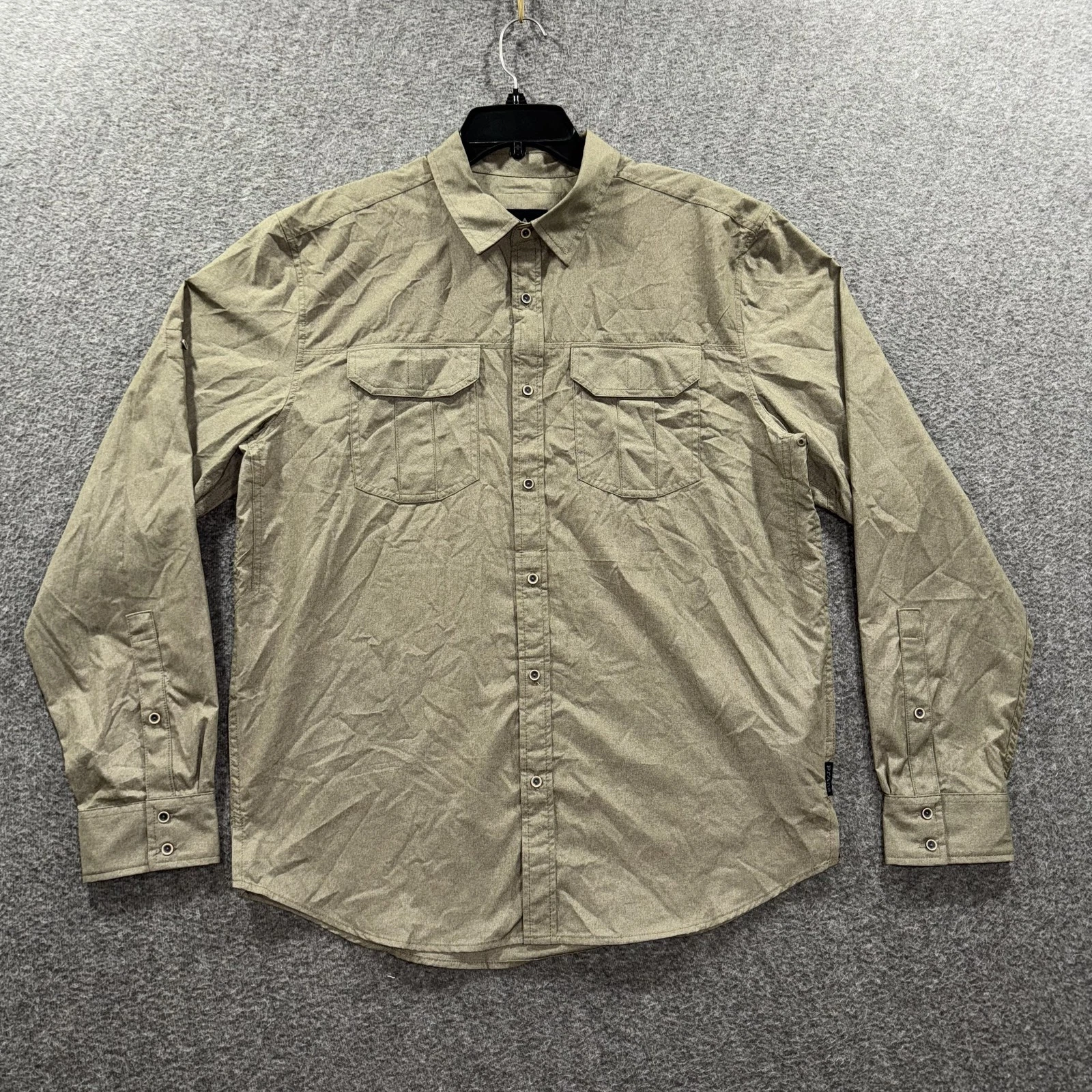 Prana Shirt Mens Large Button Down Long Sleeve Nylon Blend Outdoor