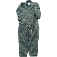 US Military CWU-27/P Flyer's Coveralls Sage Green Flight Suit 46R Fire Resistant