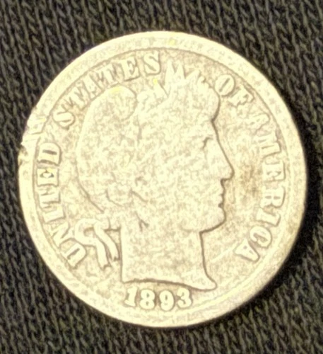 1893 O Barber Liberty Head Dime 10c Coin