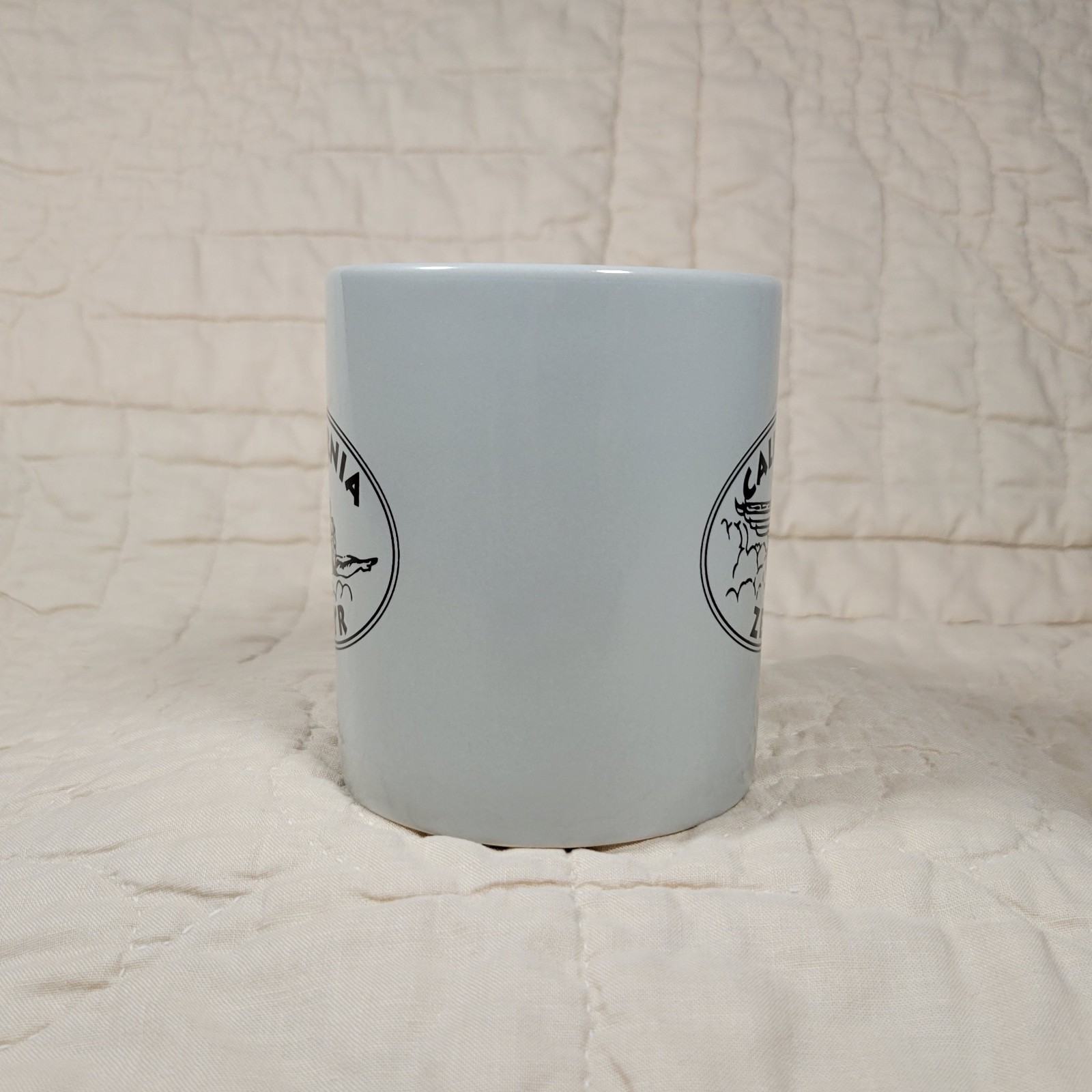 California Zephyr Gray Coffee Mug Railroad Train Oval Logo M Ware Brand Vtg