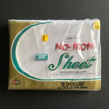 Vintage 1970s Kmart Twin Flat Sheet • Made in the USA • NIP • New Old Stock