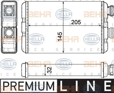 HELLA Wärmetauscher Innenraumheizung PREMIUM LINE 8FH 351 311-321 für E46 BMW