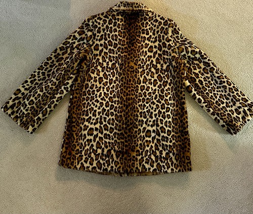 DENNIS BASSO Faux Fur Coat Uk S/US M L Brown Animal Print Winter Jacket Leopard - Picture 8 of 11