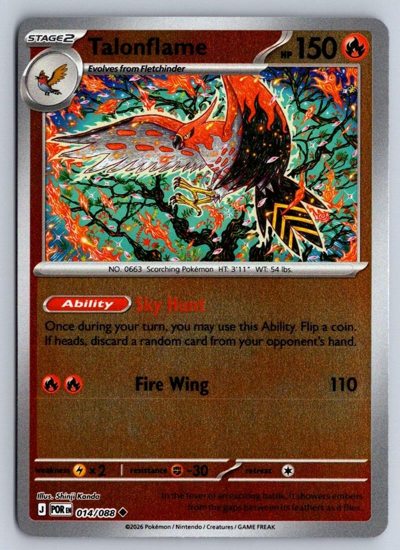 Talonflame 014/088 Uncommon Perfect Order Pokemon Reverse Holo