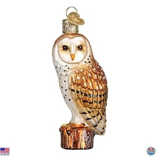 Old World Christmas Glass Blown Owl Ornaments, 3" x 3", Set of 2, Holiday Decor