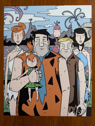 The Flintstones - Art Print by Justin Madson - 8 x 10 Cartoon Illustration - Picture 2 of 4
