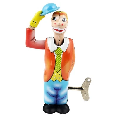 Jouet en étain clown Jonny figurine de cirque chapeau clown en tôle - Photo 1/4