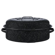 18" Covered Oval Roaster 15 Pound Capacity Roasting Pan